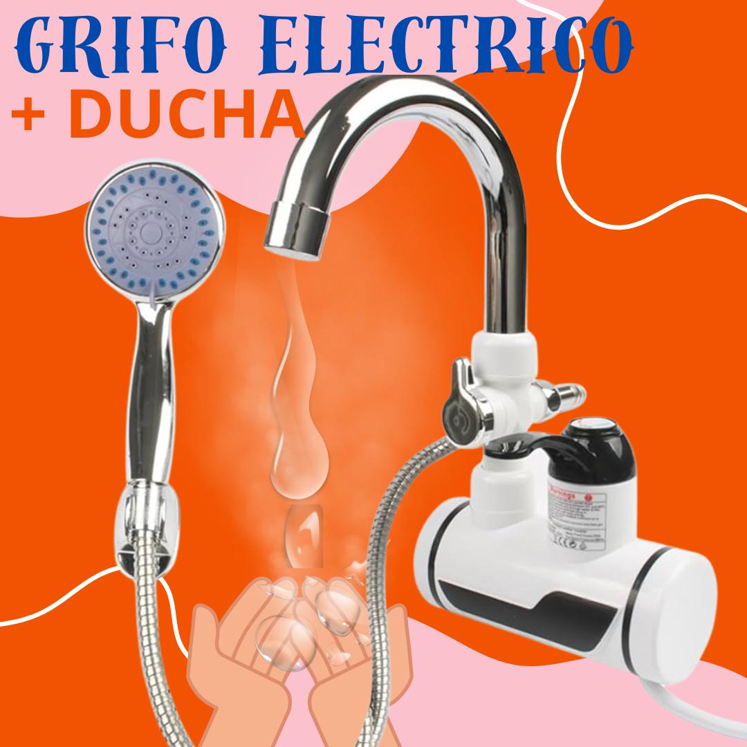 GRIFO CALENTADOR DE AGUA ELECTRICO INSTANTANEO + DUCHA